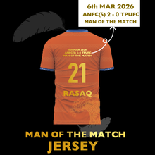 画像をギャラリービューアに読み込む, 【SPL MD12 vs Tanjong Pagar United FC】Man of the Match (MOM) JERSEY【#21 Abdul Rasaq】
