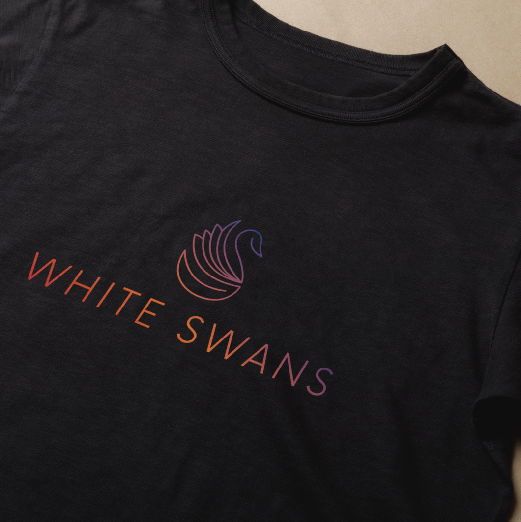 WHITE SWANS Black T-shirts